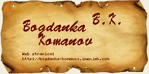 Bogdanka Komanov vizit kartica